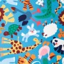 Ткань велюр с рисунком зоопарк